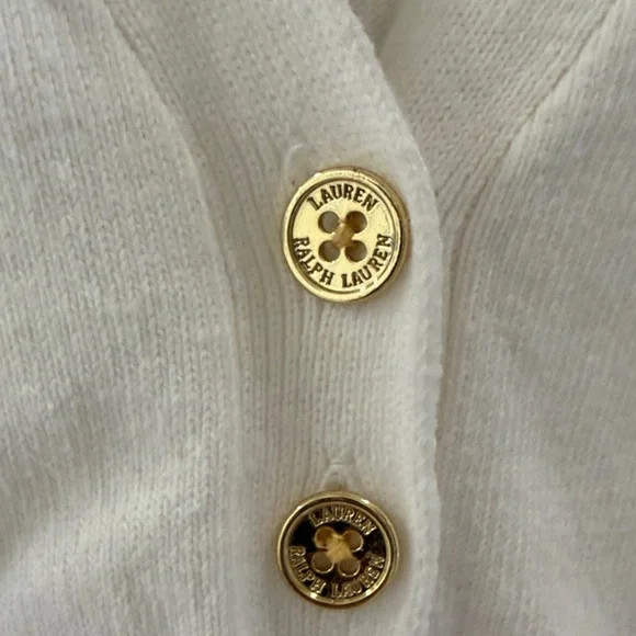 Ralph Lauren Cream Button-Up Crop Top - Picture 3 of 7